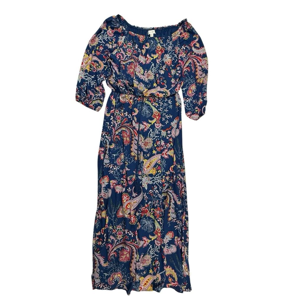 Bisou NEW Michelle Bohbot Paisley Maxi Dress Women 16 Off the Shoulders $86 - Picture 2 of 16
